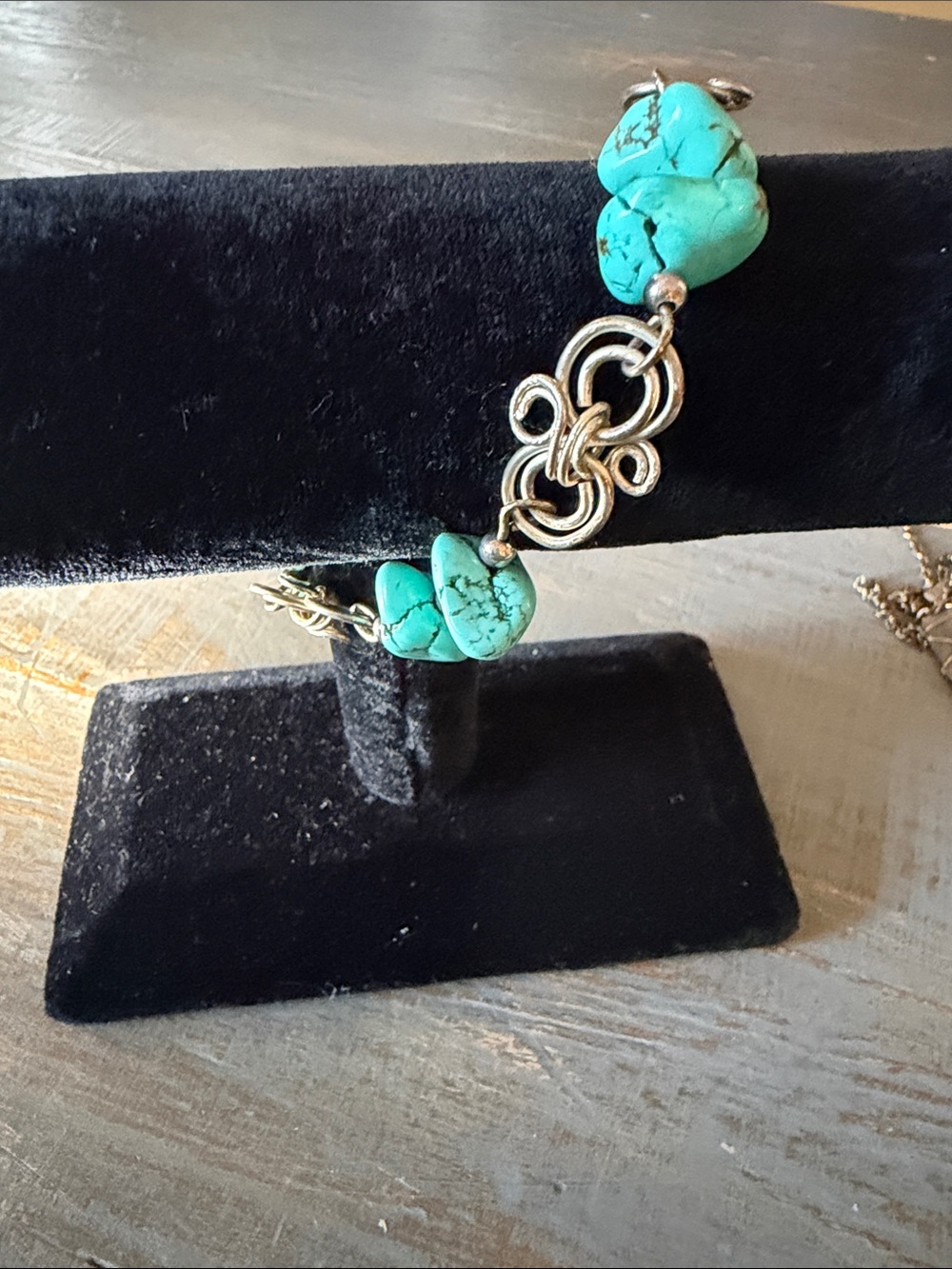Turquoise Stone & Silver-Link Women's Bracelet - Turquoise